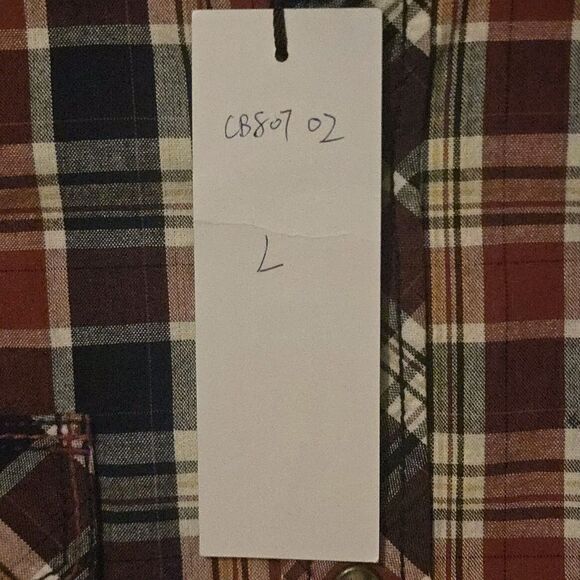 NWT Cowboy Up Plaid Shirt L Red Plaid Pearl Snap Westrrn Rodeo Rockabilly - Picture 5 of 10